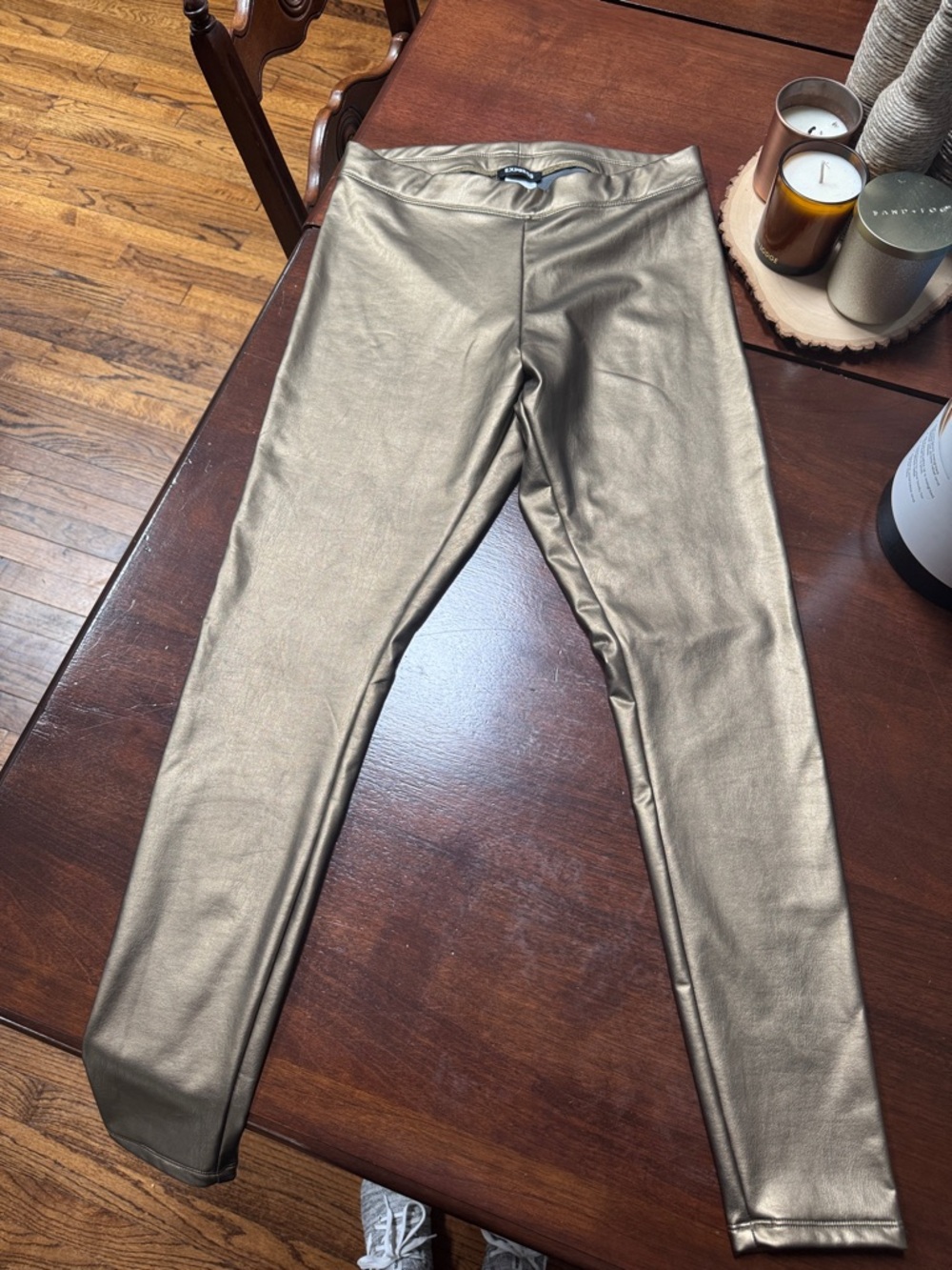 Express Metallic Gold Leggings